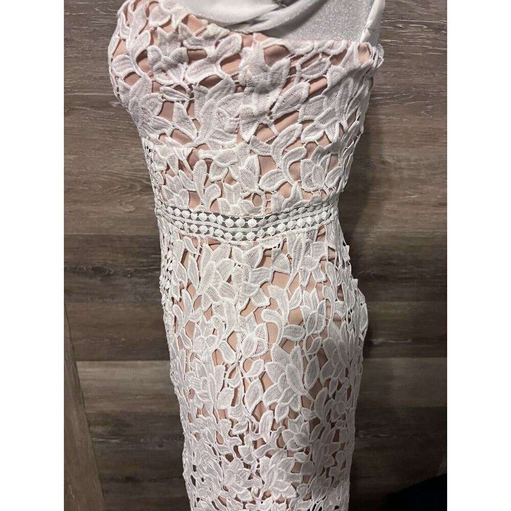 Lulu’s White Crochet Lace Dress Sz Small Hoco Prom Party Cocktail - Picture 5 of 11